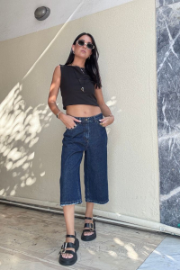 Denim Culotte Βερμούδα – Σκούρο Μπλε