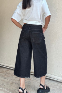 Denim Culotte Βερμούδα – Μαύρο