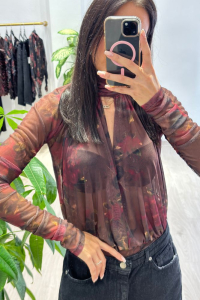 Floral Bodysuit Brown
