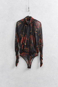 Floral Bodysuit Black 