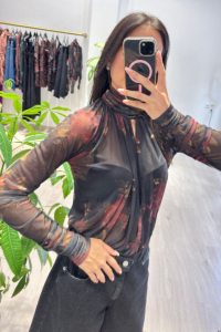 Floral Bodysuit Black 