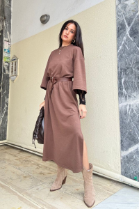 Φόρεμα Φούτερ Brown Midi