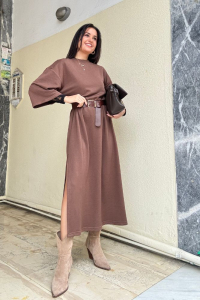 Φόρεμα Φούτερ Brown Midi