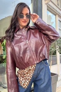 Τζάκετ Oversized δερματίνη