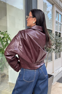 Τζάκετ Oversized δερματίνη