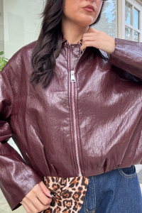Τζάκετ Oversized δερματίνη