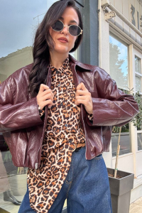Τζάκετ Oversized δερματίνι 