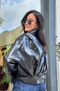 Τζάκετ Oversized δερματίνη 