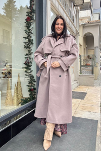 Πανωφόρι με ζώνη στη μέση 